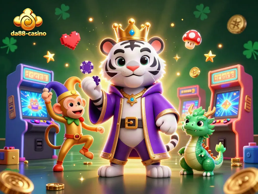 Engage in thrilling gameplay at da88-casino with vibrant 3D characters and exciting casino elements.