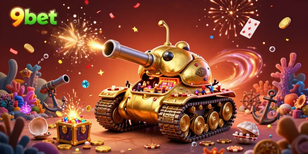 Experience the action at 9bet with a golden beetle tank casino bursting with energy and confetti.